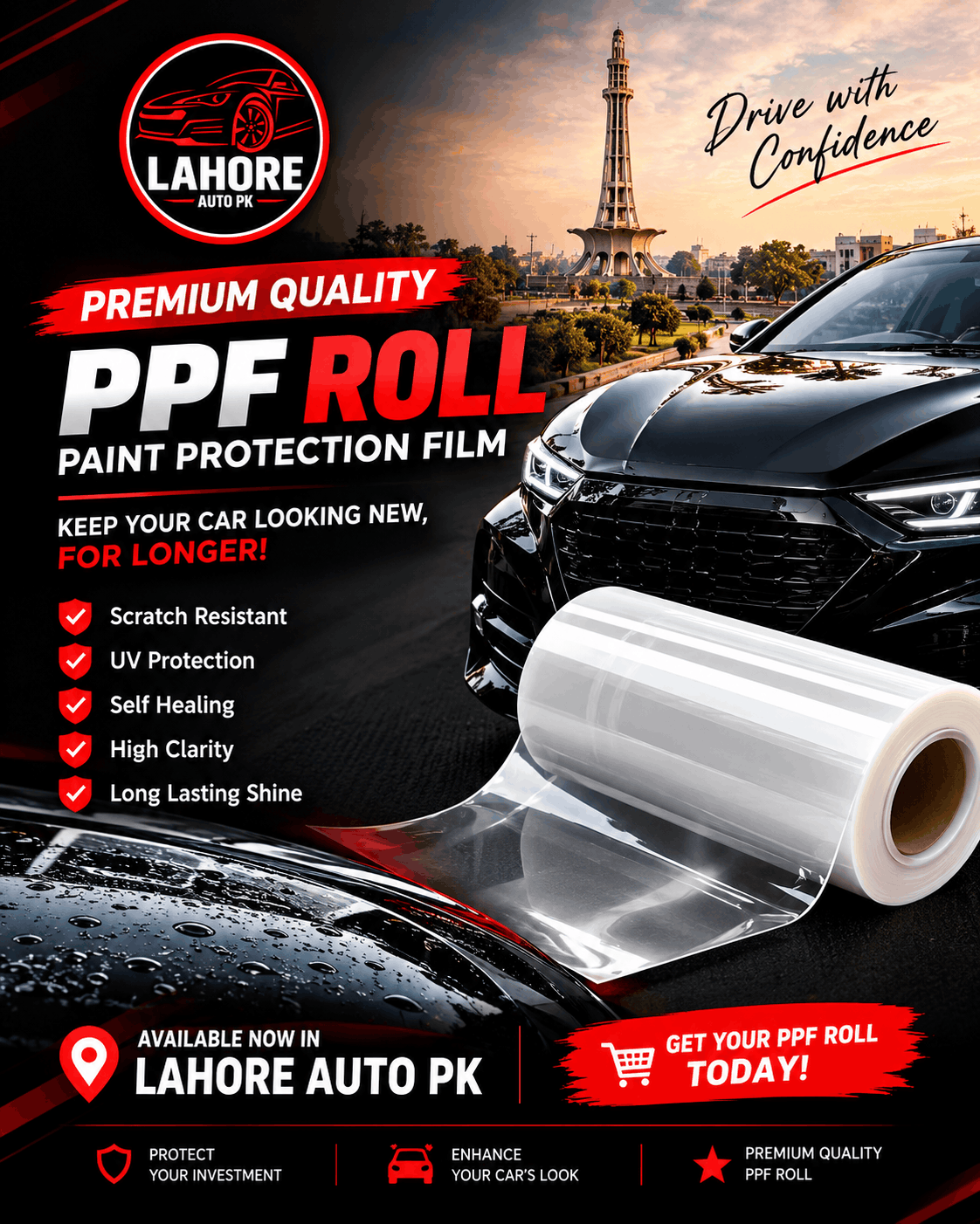 Premium PPF Roll in Lahore for Car Paint Protection