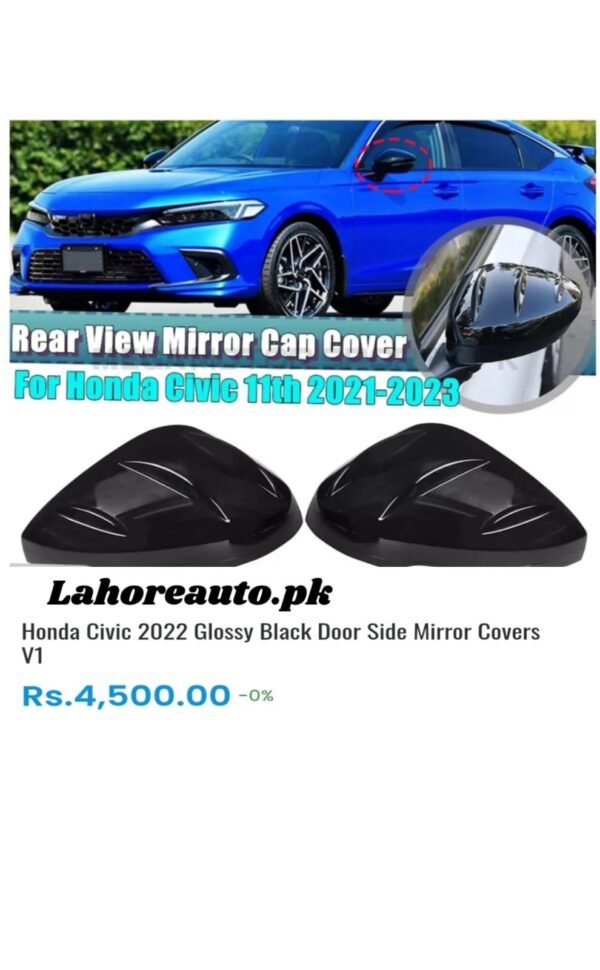 Honda civic 2022 Glossy black  door side mirror  covers V1